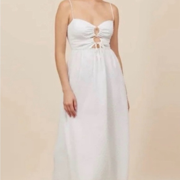 Park & Fifth White Swiss Dot Maxi Slip Dress - Picture 9 of 13